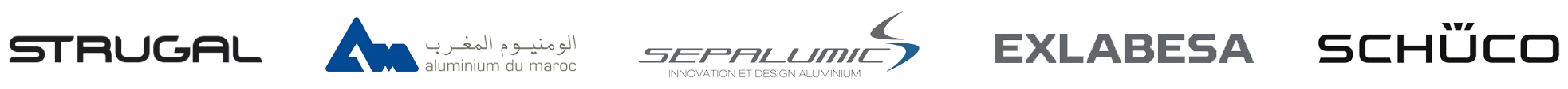 STRUGAL · Aluminium du Maroc · SEPALUMIC · EXLABESA · SCHÜCO